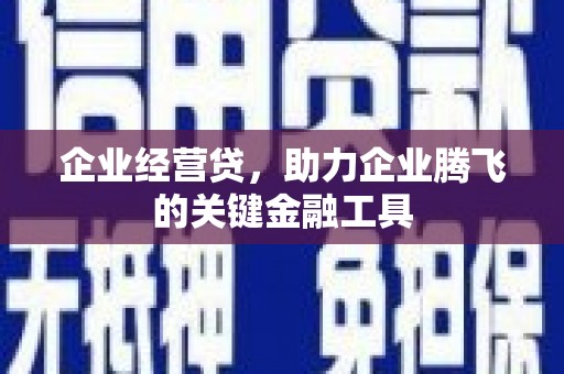 前金企业经营贷，助力企业腾飞的关键金融工具