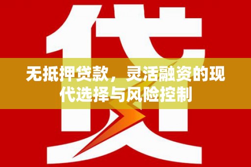 前金无抵押贷款，灵活融资的现代选择与风险控制