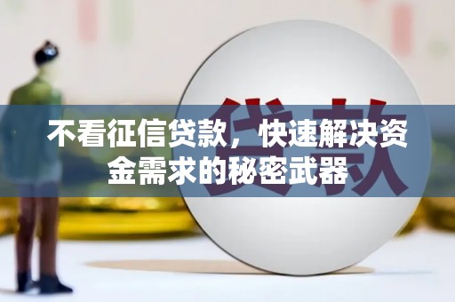 前金不看征信贷款，快速解决资金需求的秘密武器