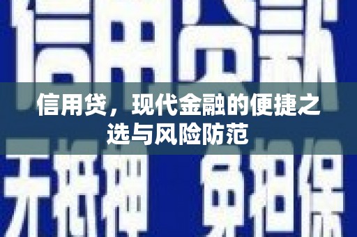 前金信用贷，现代金融的便捷之选与风险防范