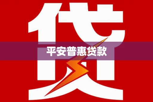 前金平安普惠贷款